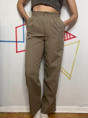 Tan Pleated Dress Pants